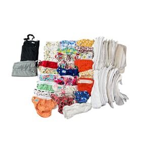 Cloth Diaper Lot Alva Baby Mama Koala Grovia Charlie Banana 55 Inserts Wet Bags